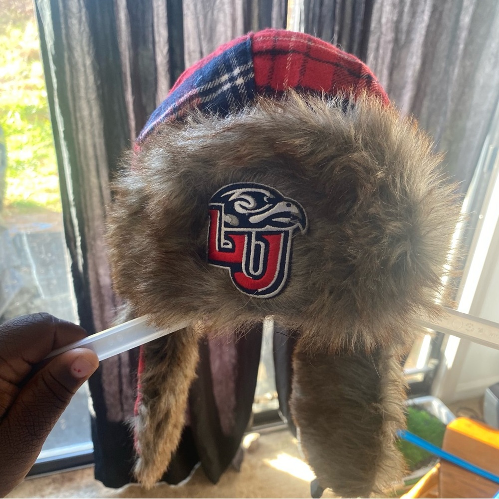 Liberty University‎ LU Plaid Trapper Hat with Fur Trim